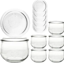 Gemüse Auf Vorrat|Fermentiergläser & Zubehör|WECK-Tulpenglas 580 ml + Glasdeckel, 6er Set