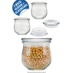 Gewürze Und Kräuter|Aufbewahren|WECK-Tulpenglas 370 ml mit Glasdeckel, 3er Set