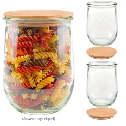 Halloween|Aufbewahren|WECK-Tulpenglas 1062 ml mit Holzdeckel, 3er Set