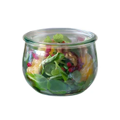 Apfel-, Birnen-, Quittenzeit|Picknick-Zubehör|WECK-Tulpenglas 580 ml mit Klarsichtdeckel, 6er Set