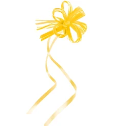 Ostern|Geschenkbänder Und Schleifen|Ziehschleife Faser-Raffia ca. 80 mm, gelb, 10 Stück