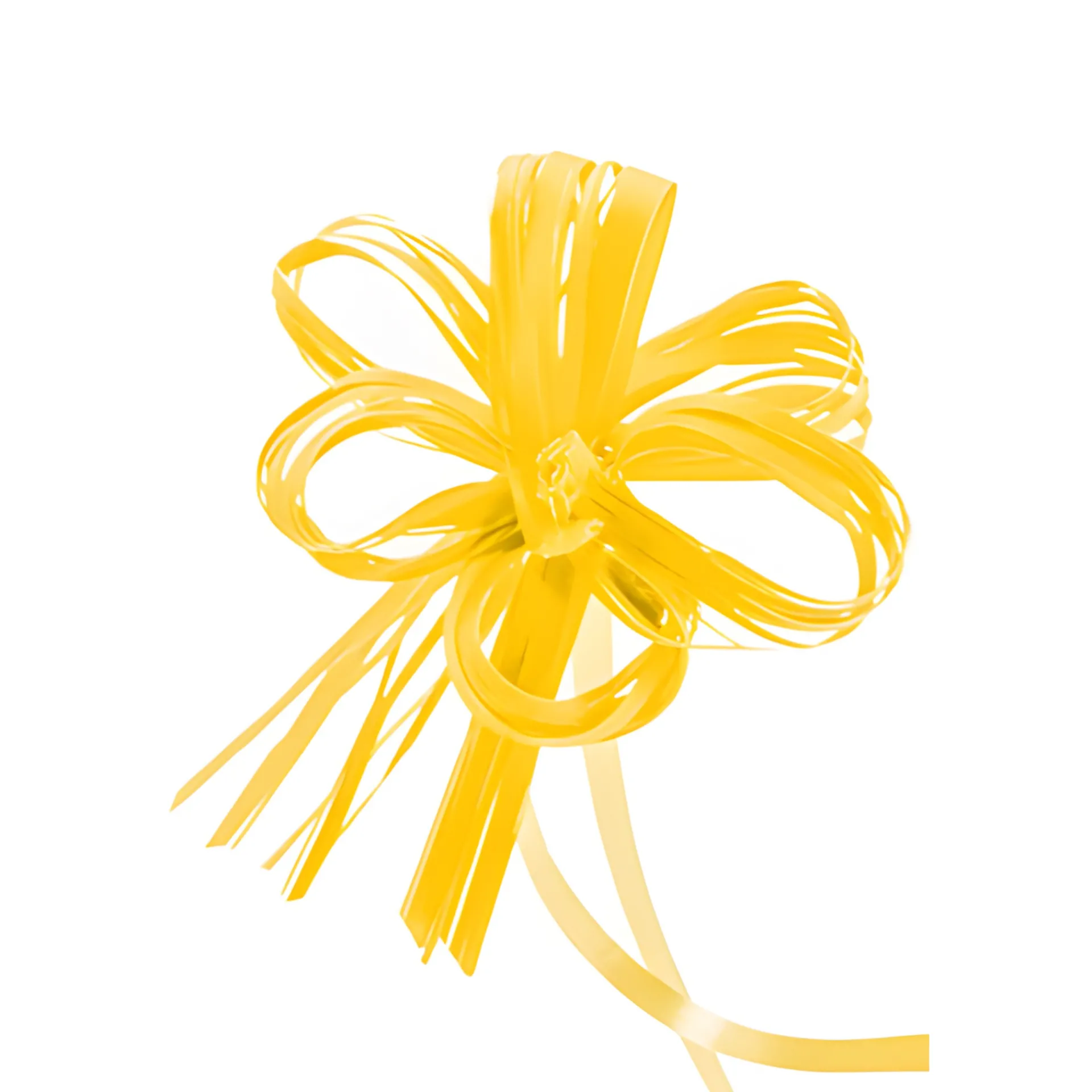 Ostern|Geschenkbänder Und Schleifen|Ziehschleife Faser-Raffia ca. 80 mm, gelb, 10 Stück