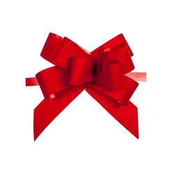 Deko|Geschenkbänder Und Schleifen|Ziehschleife Paperlook ca. 50 mm, rot, 100 Stück