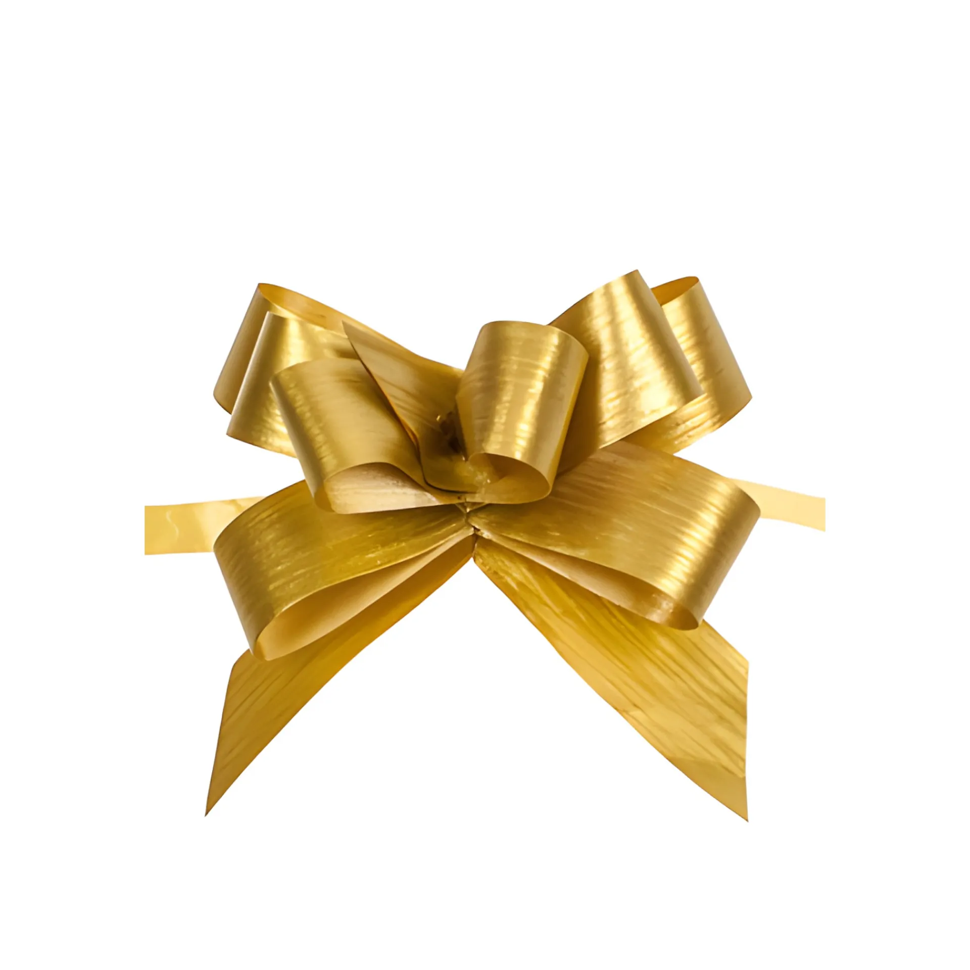 Deko|Geschenkbänder Und Schleifen|Ziehschleife Paperlook metallic ca. 80 mm, gold, 10 Stück